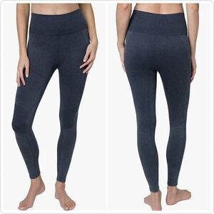 Tuff Athletics Black Moto Style Seamless High Waist 7/8 Tights sz L